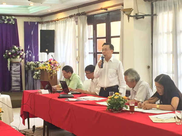 TS Nguyễn Hồng Toàn, Chuyên gia Ủy ban sông Mê Kông Việt Nam chia sẻ tại buổi tọa đàm.
