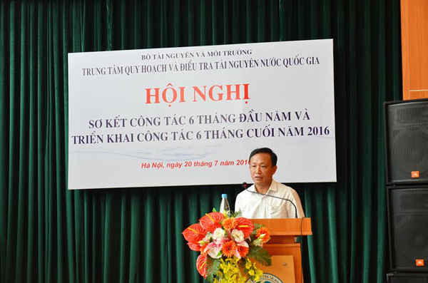 Ông Tống Ngọc Thanh – Tổng Giám đốc Trung tâm Quy hoạch và Điều tra tài nguyên nước quốc gia phát biểu tại Hội nghị