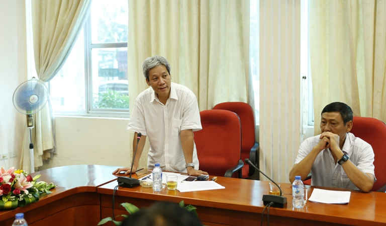 Ông Lê Anh Dũng - Viện trưởng Viện Khoa học Đo đạc và Bản đồ Việt Nam bổ sung những kết quả nổi bật mà Viện đã đạt được trong 6 tháng đầu năm 2016