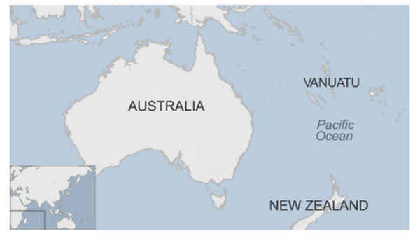 Cơ quan Khảo sát Địa chất Mỹ cho biết trận động đất xảy ra cách phía đông nam đảo Vanuatu 535 km