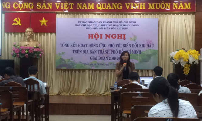 Bà Nguyễn Thị Thanh Mỹ, Phó Giám đốc Sở TN&MT TP.HCM phát biểu tại Hội nghị