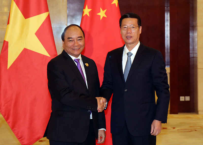 Thủ tướng Chính phủ Nguyễn Xuân Phúc và Phó Thủ tướng Quốc vụ viện nước CHND Trung Hoa Trương Cao Lệ.