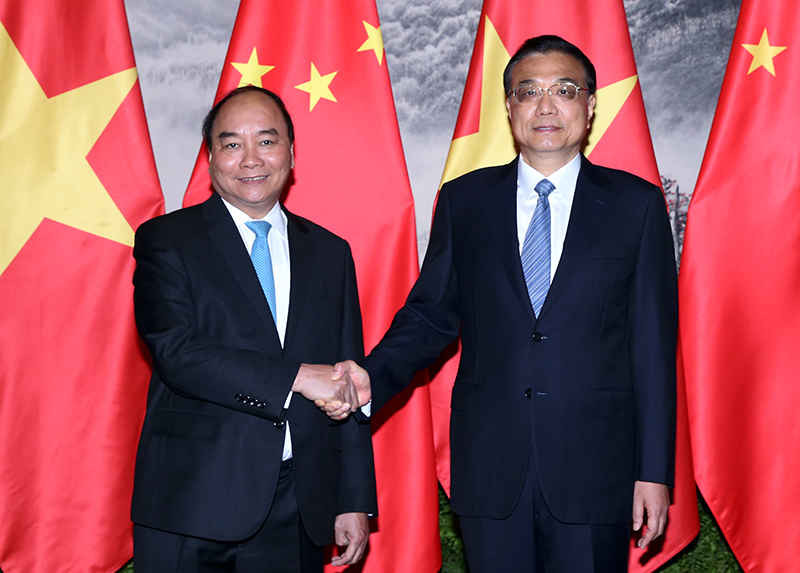 Thủ tướng Chính phủ Nguyễn Xuân Phúc và Thủ tướng Quốc vụ viện Trung Quốc Lý Khắc Cường. 