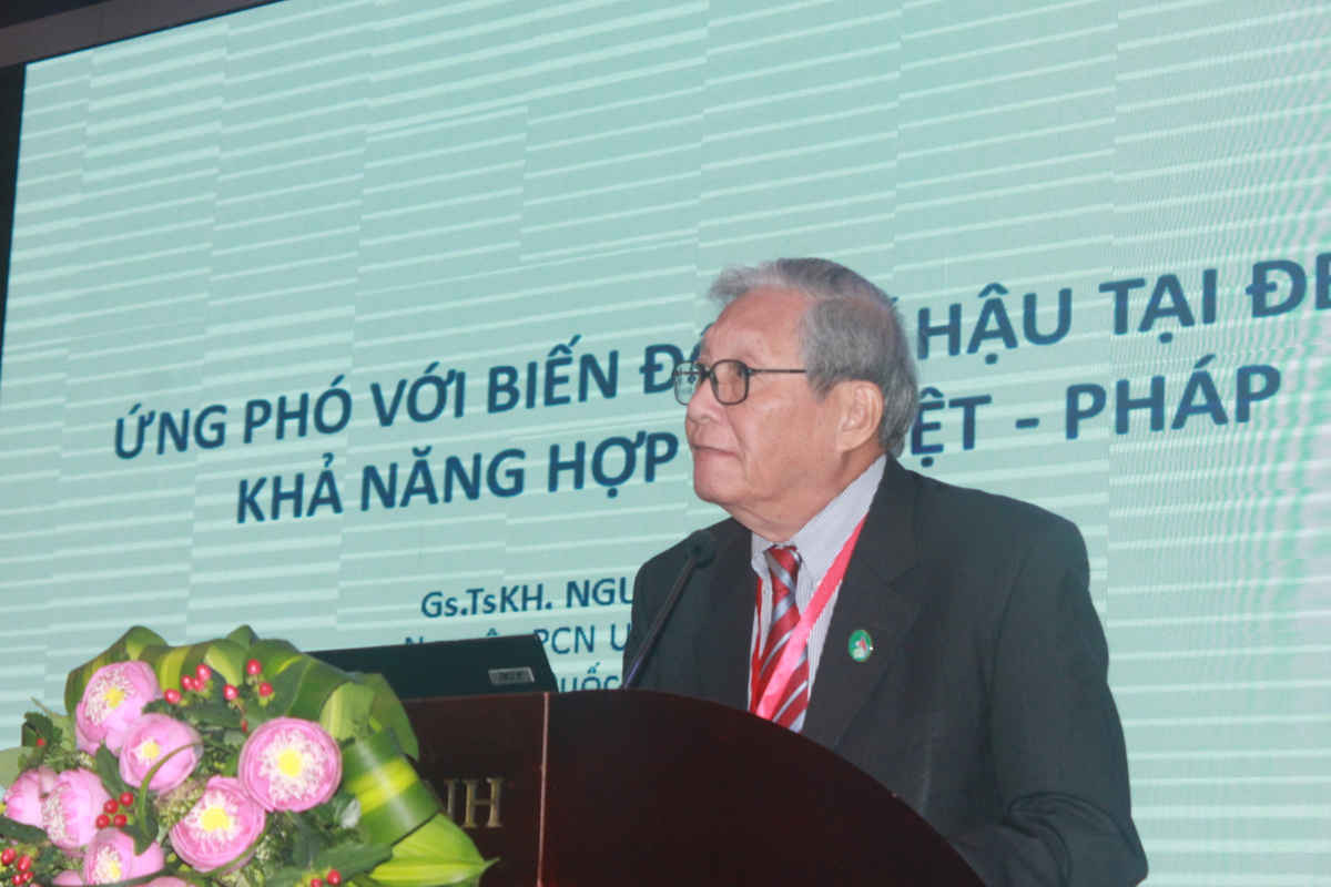 GS.TS Nguyễn Ngọc Trân, tham luận tại hội thảo.