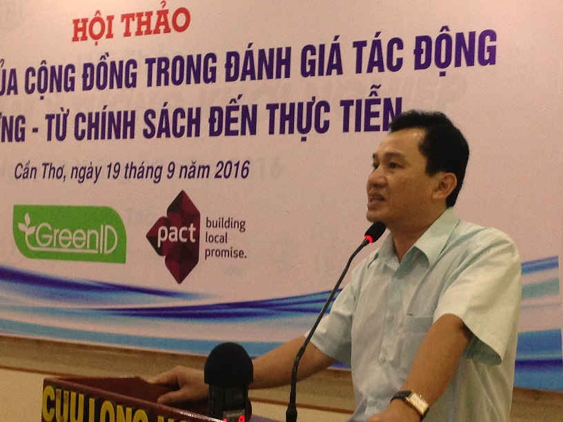 TS. Trần Hữu Hiệp, Ủy viên chuyên trách kinh tế Ban Chỉ đạo Tây Nam Bộ phát biểu tại hội thảo.