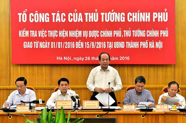 Tổ công tác của Thủ tướng làm việc với UBND Thành phố Hà Nội. 