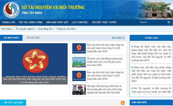 Niêm yết công khai Bộ thủ tục hành chính trên Trang thông tin điện tử 
