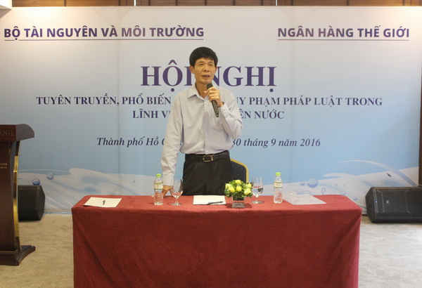 Thứ trưởng Bộ TN&MT Chu Phạm Ngọc Hiển phát biểu chủ trị Hội nghị