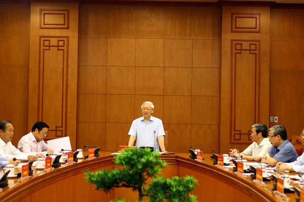 Tổng Bí thư Nguyễn Phú Trọng, Trưởng Ban Chỉ đạo Trung ương về phòng, chống tham nhũng phát biểu chỉ đạo - Ảnh: Ban Nội chính Trung ương. 