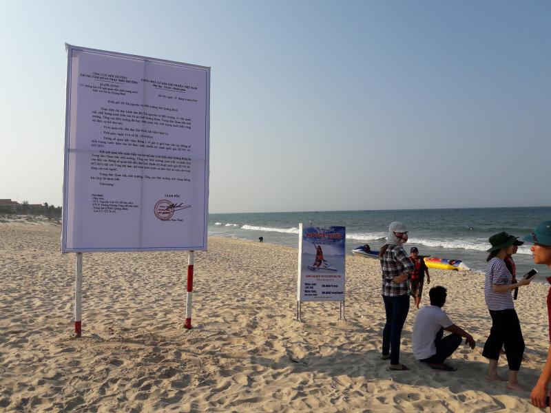 Banner thông báo kết quả quan trắc chất lượng nước biển ven bờ tại Quảng Bình 