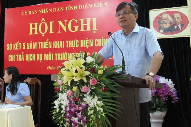 Ông Lò Văn Tiến, Phó Chủ tịch UBND tỉnh Điện Biên, phát biểu chủ trì hội nghị 