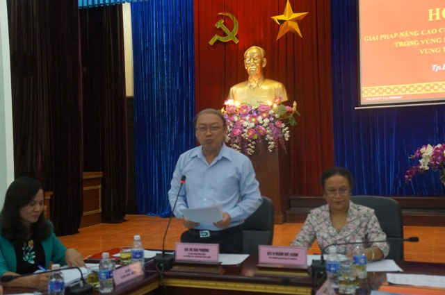 Ủy viên Trung ương Đảng, Phó Trưởng Ban Tuyên giáo Trung ương Võ Văn Phuông phát biểu chỉ đạo tại Hội thảo