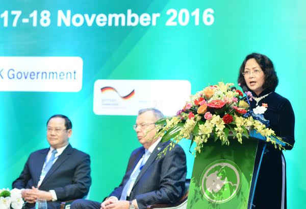 Phó Chủ tịch nước Đặng Thị Ngọc Thịnh phát biểu tại hội nghị