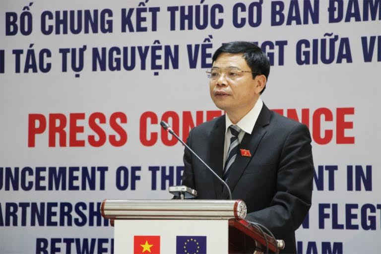 Bộ trưởng Bộ NN&PTNT Nguyễn Xuân Cường  phát biểu tại Lễ Công bố