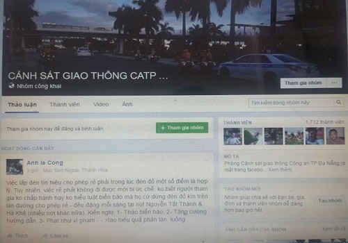 Trang Facebook CSGT Đà Nẵng vừa lập đã có gần 2.000 thành viên đăng ký tham gia và tiếp thu nhiều ý kiến đóng góp của người dân.