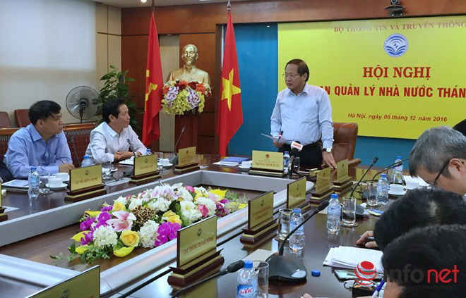 Ủy viên Trung ương Đảng, Bộ trưởng Bộ TT&TT Trương Minh Tuấn phát biểu chỉ đạo Hội nghị.