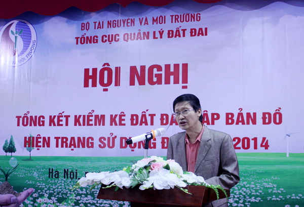 Trần Hùng Phi, Cục trưởng Cục Kiểm soát, quản lý và sử dụng đất phát biểu tại Hội nghị