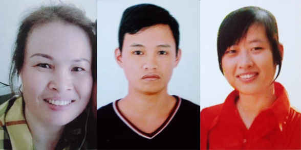Từ trái qua phải: Ngô Thị Mai, Hoàng Văn Việt, Nguyễn Thị Trang