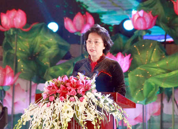 Chủ tịch Quốc hội Nguyễn Thị Kim Ngân phát biểu tại Lễ kỷ niệm tối 28/12