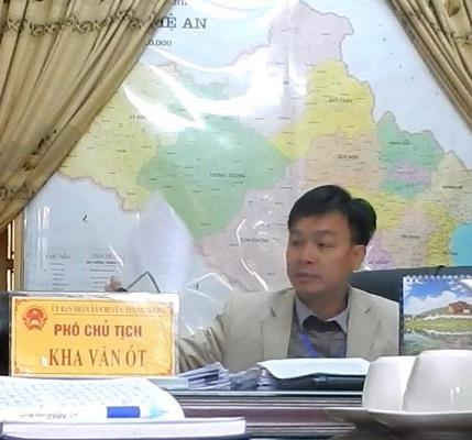 Ông Kha Văn Ót – PCT UBND huyện Tương Dương tỏ ra khá thờ ơ, vô trách nhiệm khi đề cập đến những dấu hiệu sai phạm của Công ty Trường Vinh
