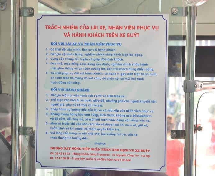 Nội quy đối với nhân viên và hành khách khi đi trên xe buýt nhanh BRT