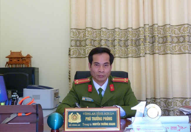 Trung tá Nguyễn Trường Doanh, Phó Trưởng phòng Phòng Cảnh sát Môi trường Công an tỉnh Sơn La. 
