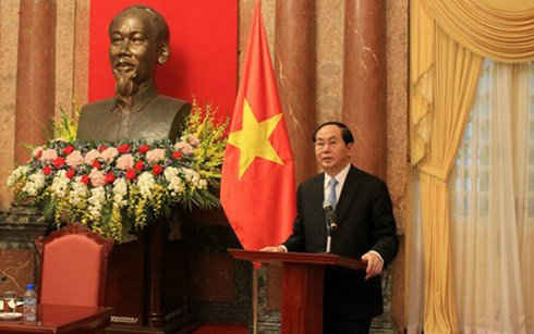 Chủ tịch nước Trần Đại Quang phát biểu tại buổi gặp mặt