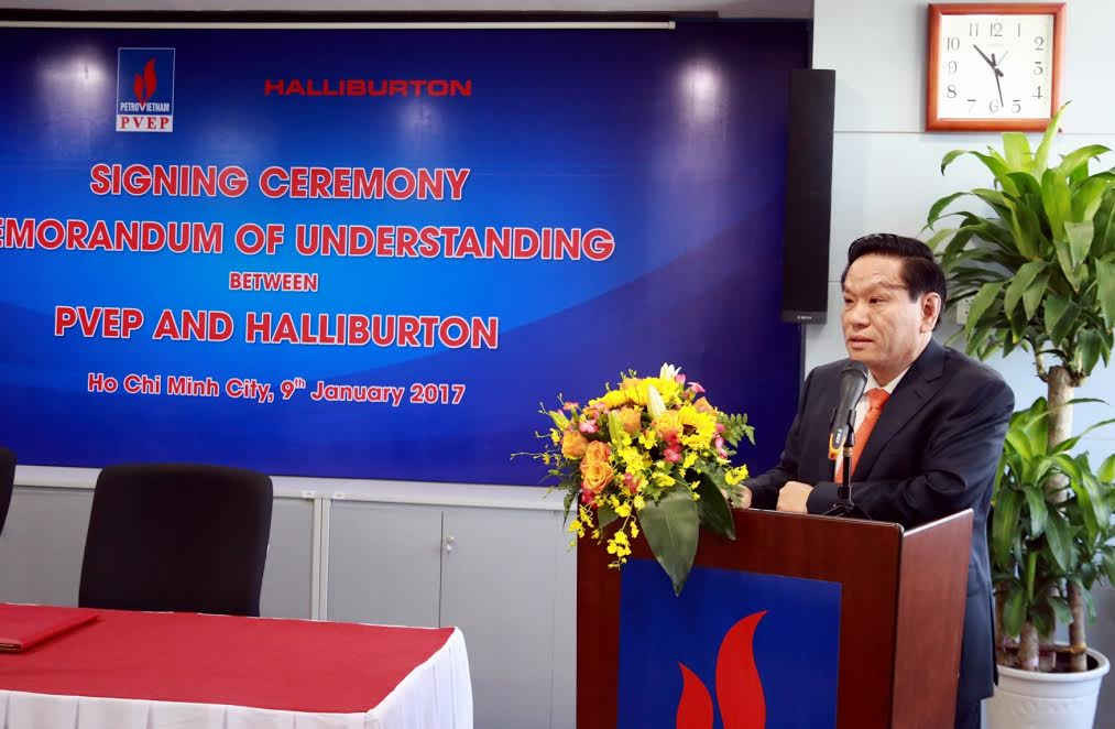 Tiến sỹ Ngô Hữu Hải - Tổng Giám đốc PVEP phát biểu tại Lễ ký