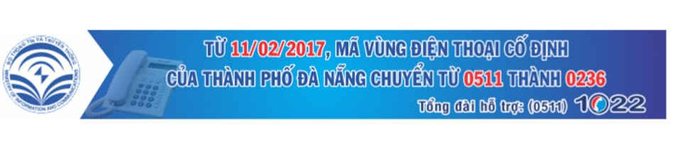 Banner tuyên truyền chuyển đổi mã vùng của TP. Đà Nẵng