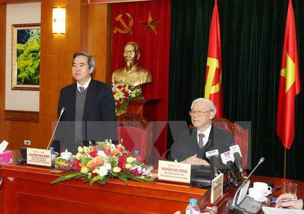 Ông Nguyễn Văn Bình, Ủy viên Bộ Chính trị, Bí thư Trung ương Đảng, Trưởng Ban Kinh tế Trung ương phát biểu tại buổi làm việc.
