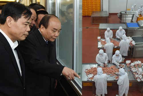Thủ tướng thăm khu vực sản xuất sản phẩm xúc xích của Tập đoàn Dabaco.