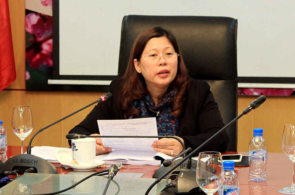 Thứ trưởng Bộ TN&MT Nguyễn Thị Phương Hoa phát biểu tại cuộc họp