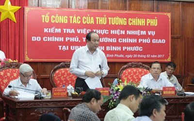 Bộ trưởng, Chủ nhiệm VPCP Mai Tiến Dũng phát biểu tại buổi làm việc.