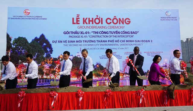Bí thư Thành ủy TPHCM Đinh La Thăng dự lễ khởi công dự án vệ sinh môi trường TP - giai đoạn 2