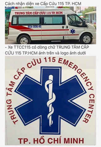 Cận cảnh logo thật và thiết kế chiếc xe thật của Trung tâm Cấp cứu 115- ảnh: facebook Tran Vinh Khanh