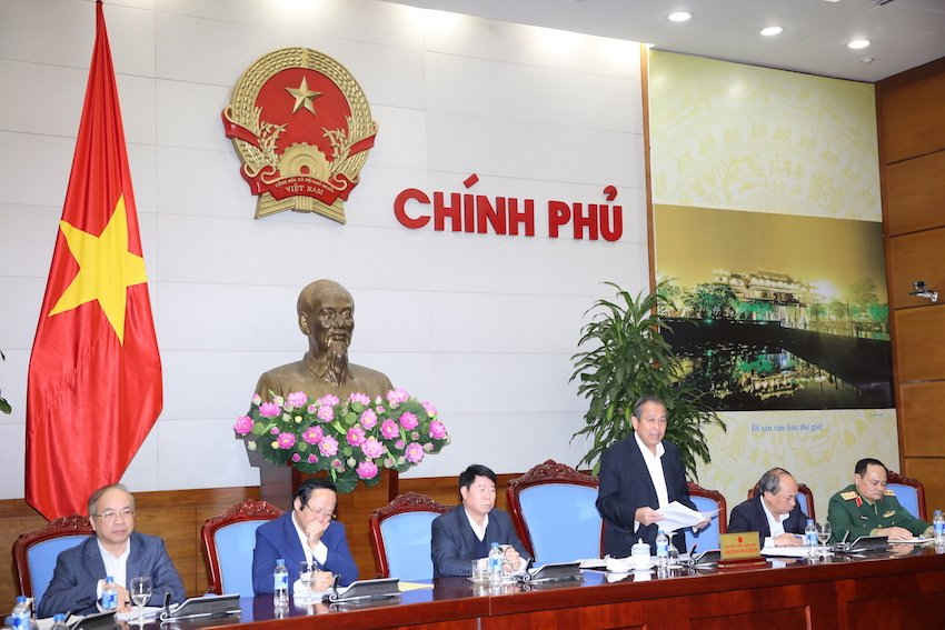 Phó Thủ tướng Thường trực Trương Hòa Bình phát biểu chỉ đạo tại cuộc họp về khắc phục sự cố môi trường 4 tỉnh miền Trung.