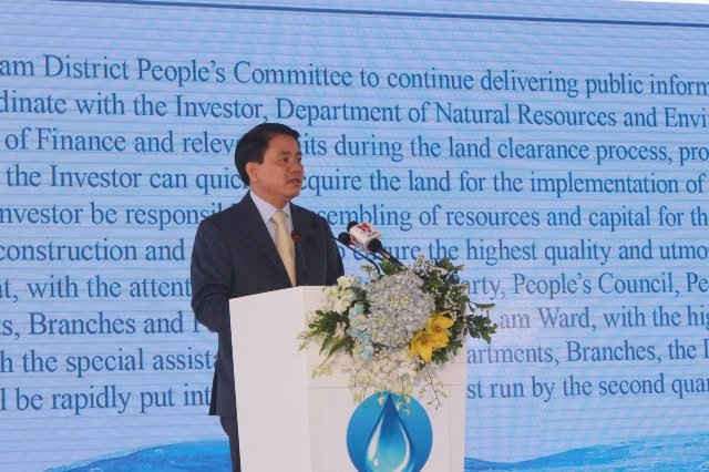 Chủ tịch UBND thành phố Hà Nội Nguyễn Đức Chung phát biểu tại lễ phát động