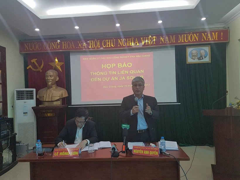 Ông Nguyễn Anh Quyền - Trưởng BQL các KCN tỉnh Bắc Giang thừa nhận sai sót trong việc để cho Dự án được khởi công xây dựng khi chưa có đủ các căn cứ pháp lý theo quy định của pháp luật. Ông Quyền cũng xin nhận trách nhiệm.