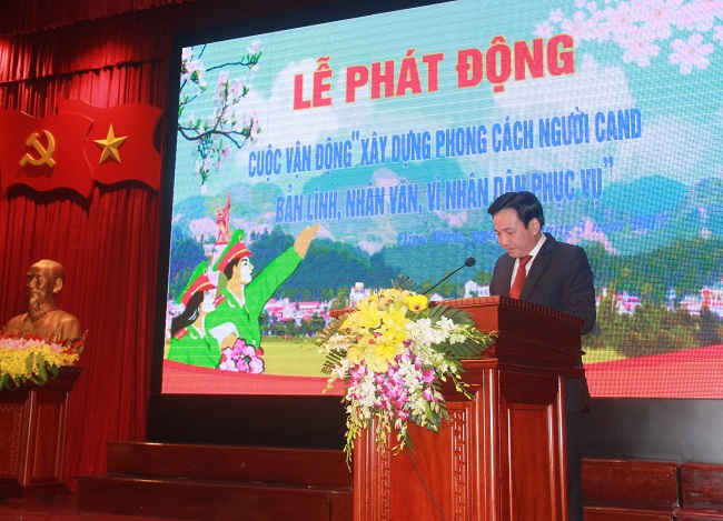 Ông Trần Văn Sơn, Ủy viên Trung ương Đảng, Bí thư Tỉnh ủy Điện Biên, phát biểu tại Lễ phát động.