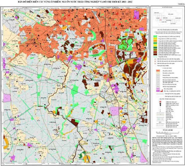 Bản đồ giám sát ô nhiễm môi trường khu vực đô thị bằng công nghệ viễn thám. Ảnh: MH