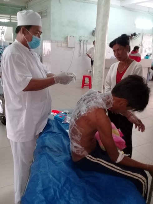 Bệnh nhân Kim Th. cấp cứu tại BVĐK Trà Vinh.