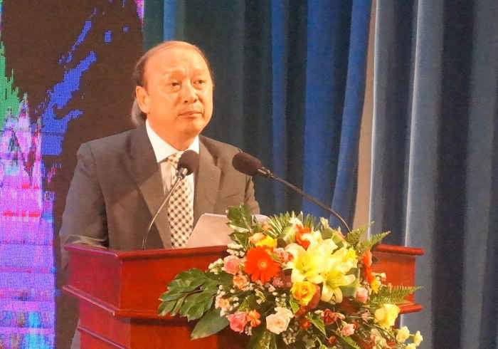 Đồng chí Võ Văn Phuông, Uỷ viên Trung ương Đảng, Phó trưởng Ban Tuyên giáo Trung ương phát biểu khai mạc buổi giao lưu