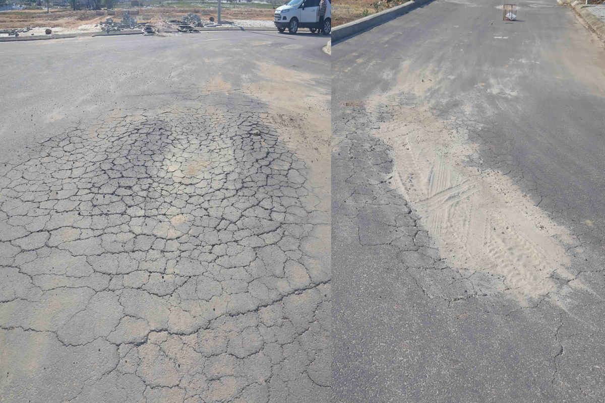 Xe vận tải cát trái phép đã gây hư hỏng đường trong khu dân cư tổ 7A, thôn Ngọc Sơn Tây, xã Bình Phục (huyện Thăng Bình, tỉnh Quảng Nam)