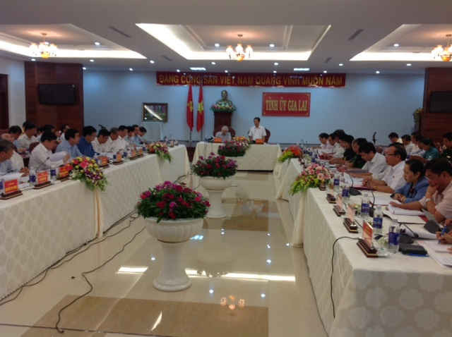 Tổng Bí thư Nguyễn Phú Trọng làm việc với cán bộ chủ chốt tỉnh Gia Lai.