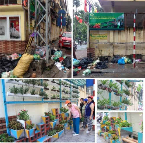 Hình ảnh bãi rác tại ngã tư Quang Trung – Trần Quốc Toản, quận Hoàn Kiếm, HN đã thay đổi hoàn toàn 