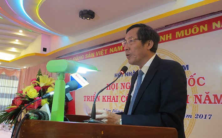 Chủ tịch Hội Nhà báo Việt Nam Thuận Hữu phát biểu.