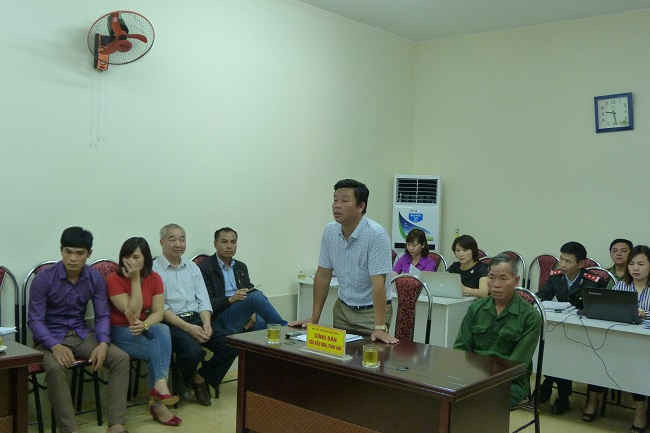 Ông Hà Văn Diêm, đại diện người dân bản Nà Hạ 2 phản ánh những bất cập nếu triển khai xây dựng Nghĩa trang tại khu vực này