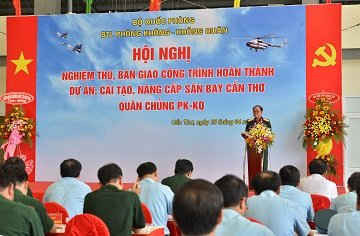 Thượng tướng Trần Đơn, Thứ trưởng Bộ Quốc phòng, phát biểu tại buổi lễ.