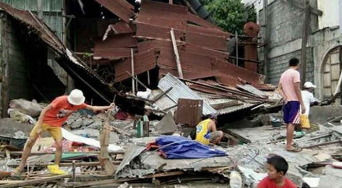 Hình ảnh cho thấy hậu quả của trận động đất mạnh 7,1 độ richte ở thành phố General Santos. Ảnh CNN
