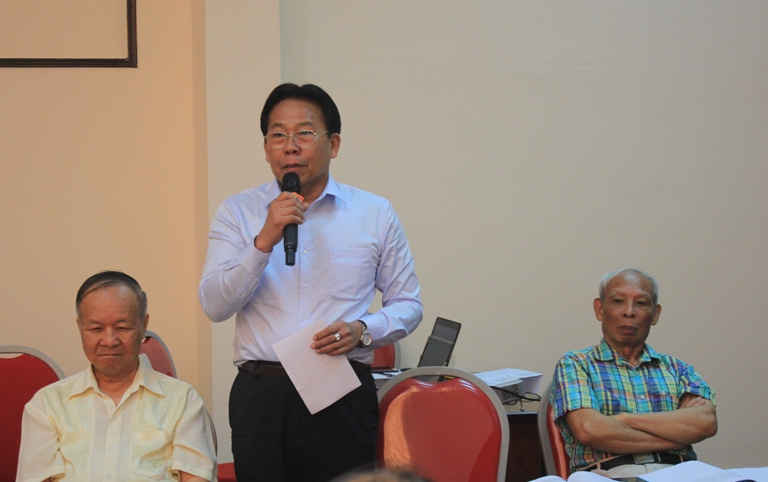 Ông Nghiêm Vũ Khải - Phó Chủ tịch Liên hiệp các Hội Khoa học và Kỹ thuật Việt Nam phát biểu ý kiến tại Hội thảo